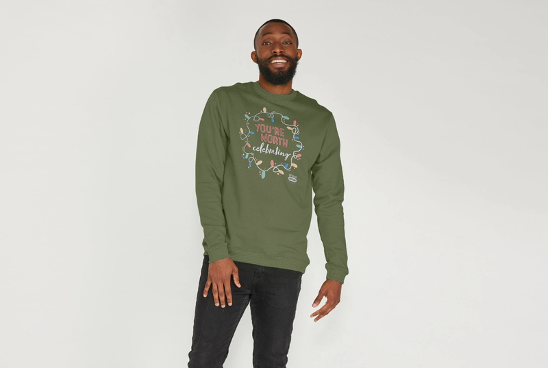 Green Unisex You&#x27;re Worth Celebrating Christmas Jumper